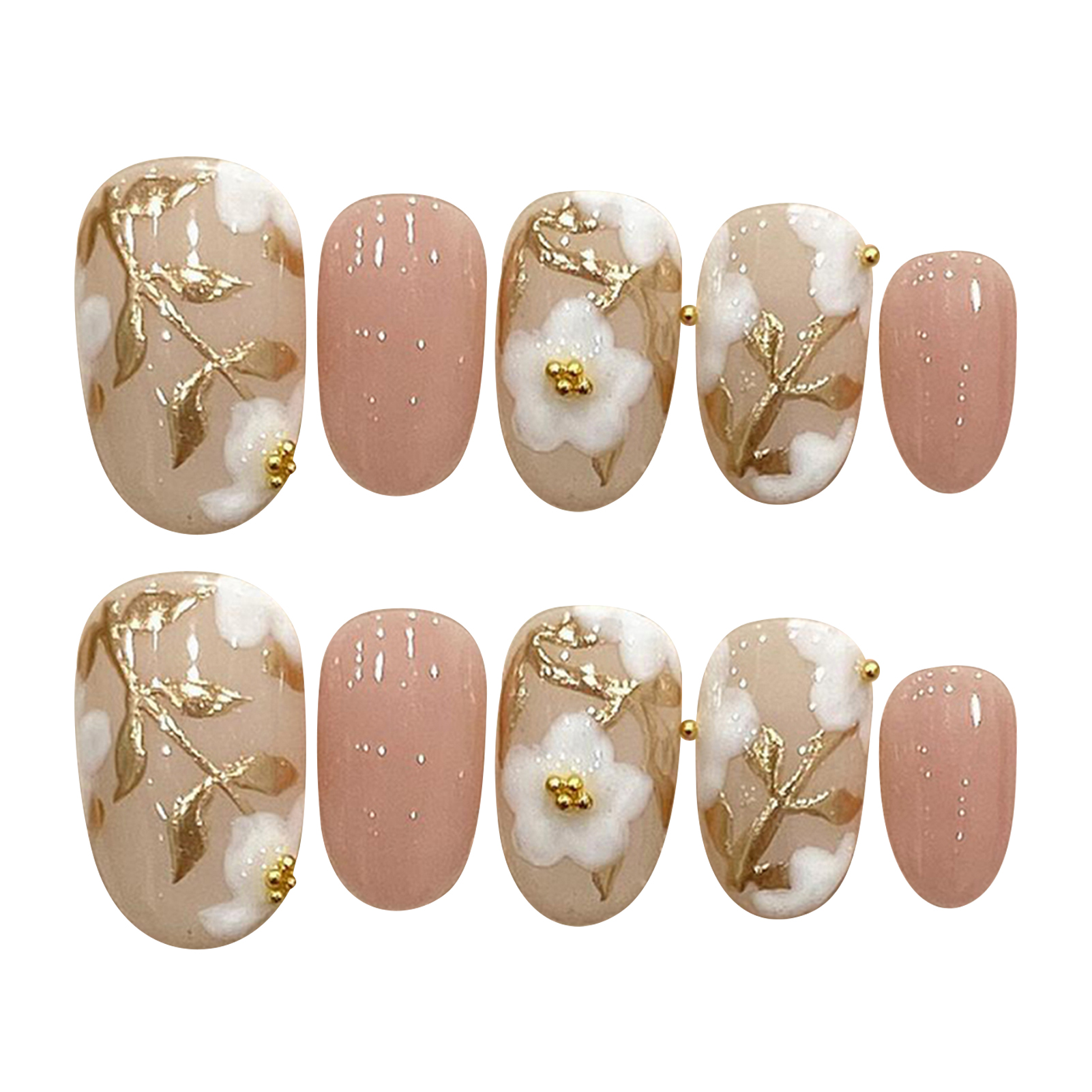 Handmade Press on Nails with W - Pressed Flower Art ulasan dan harga