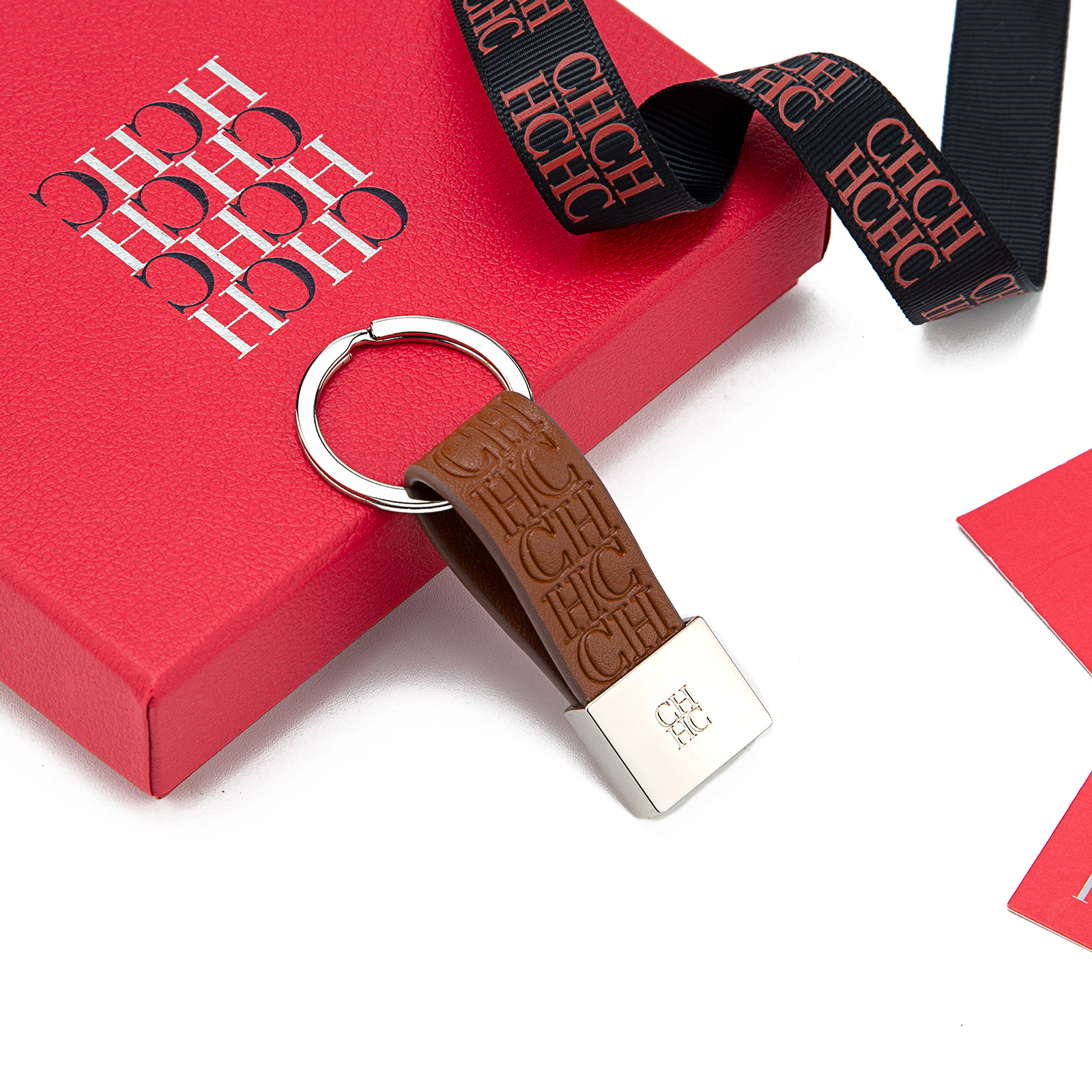 CH Embossed Monogram Leather K - Monogram Keychain Leather ulasan dan harga