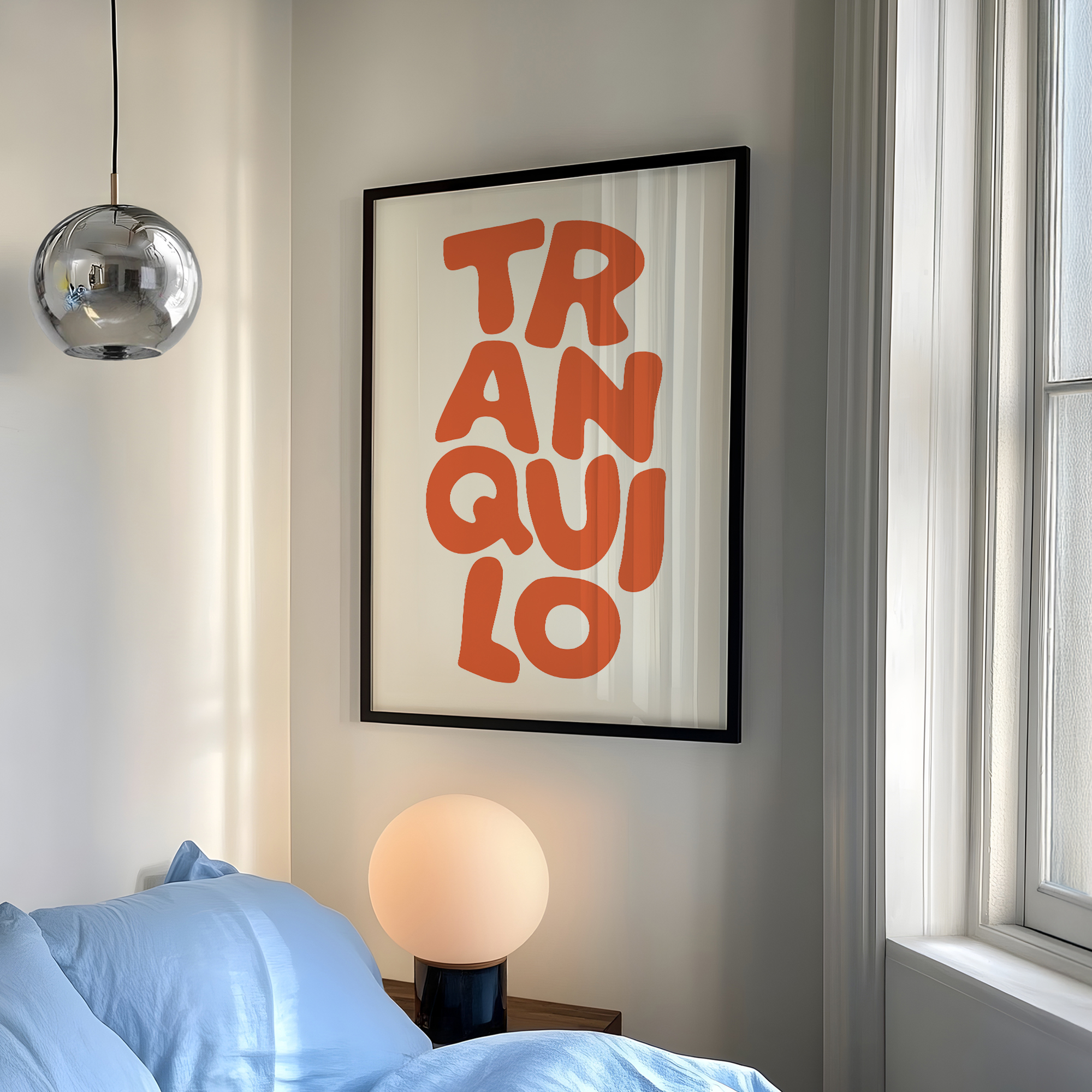 Boho Tranquilo Orange Cream Re - Custom Map Poster ulasan dan harga