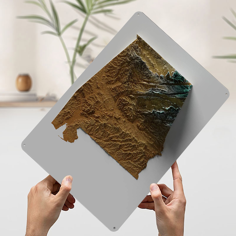 Alabama Topographic Map Metal  - Custom Map Poster ulasan dan harga