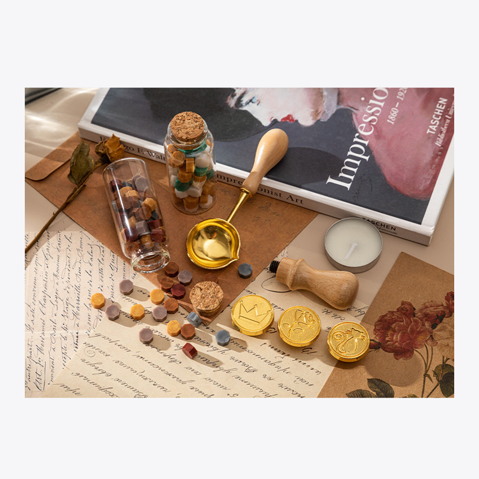 【HOT】Wax Seal Stamp Kit with 3 - Wax Seal Letter Kit ulasan dan harga