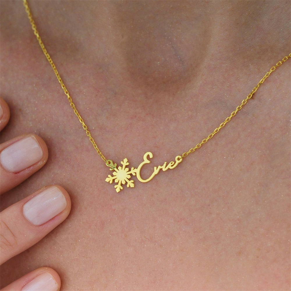 Custom Simple Name Necklace St - Birth Flower Necklace ulasan dan harga