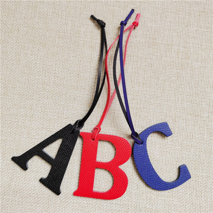 English Letter A B C D E F G A - Monogram Keychain Leather ulasan dan harga