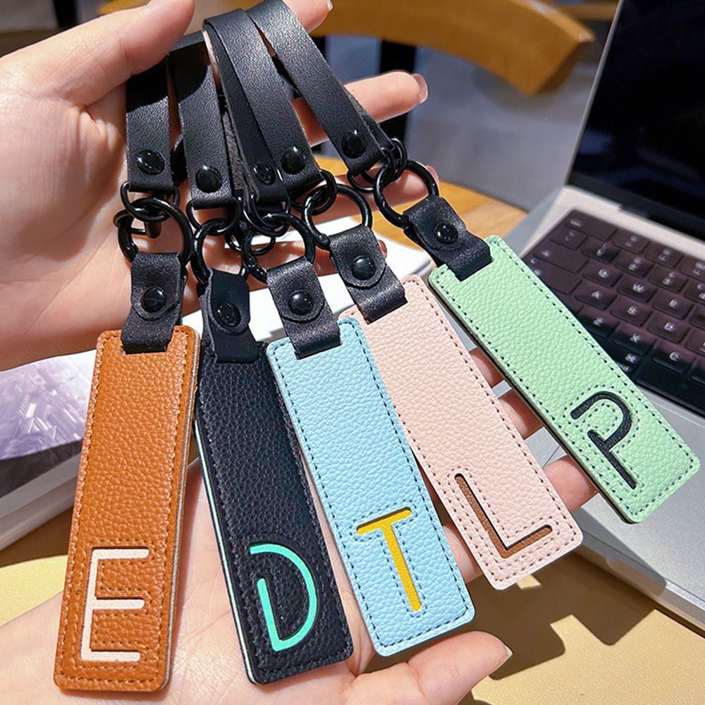 Classic Pu Leather Keychain A- - Monogram Keychain Leather ulasan dan harga