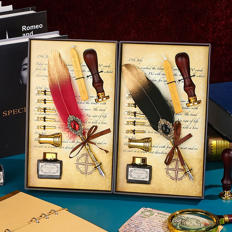 Creative Feather Dip Pen Ink S - Wax Seal Letter Kit ulasan dan harga