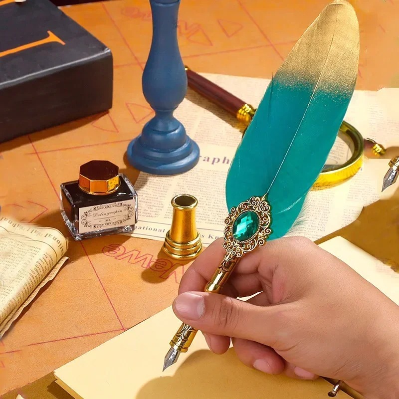 Creative Feather Dip Pen Ink S - Wax Seal Letter Kit ulasan dan harga