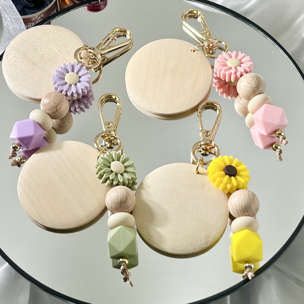 Creative Bamboo Pendant Keycha - Initial Ring Custom ulasan dan harga