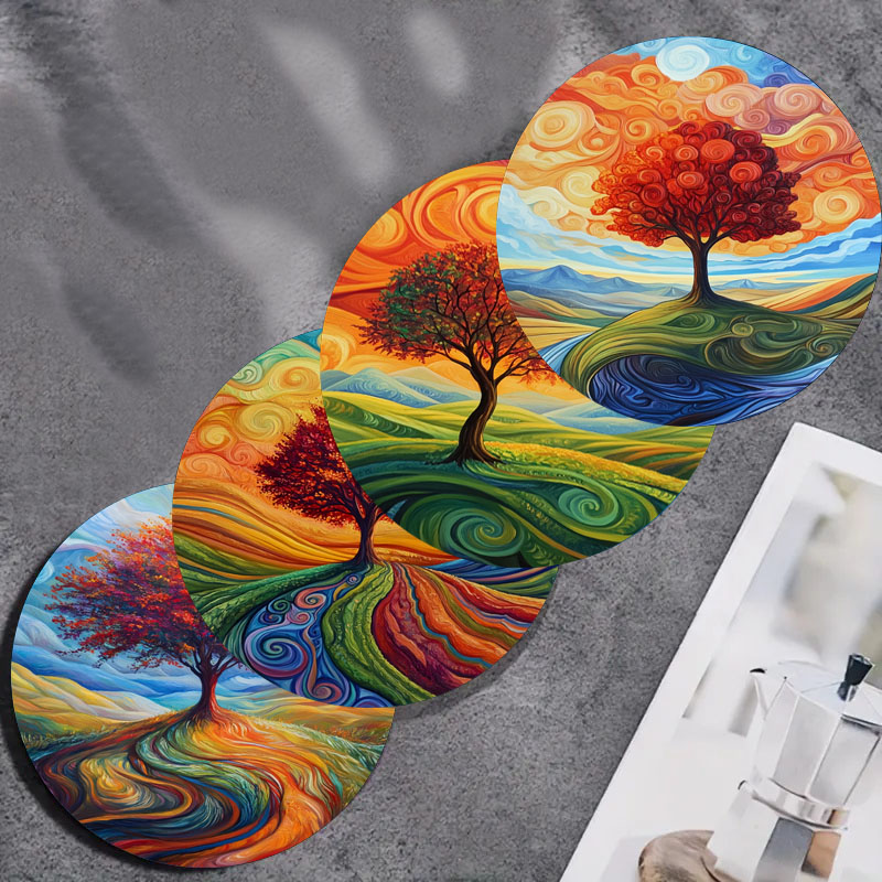 4 tree print coasters, suitabl - Family Tree Print ulasan dan harga