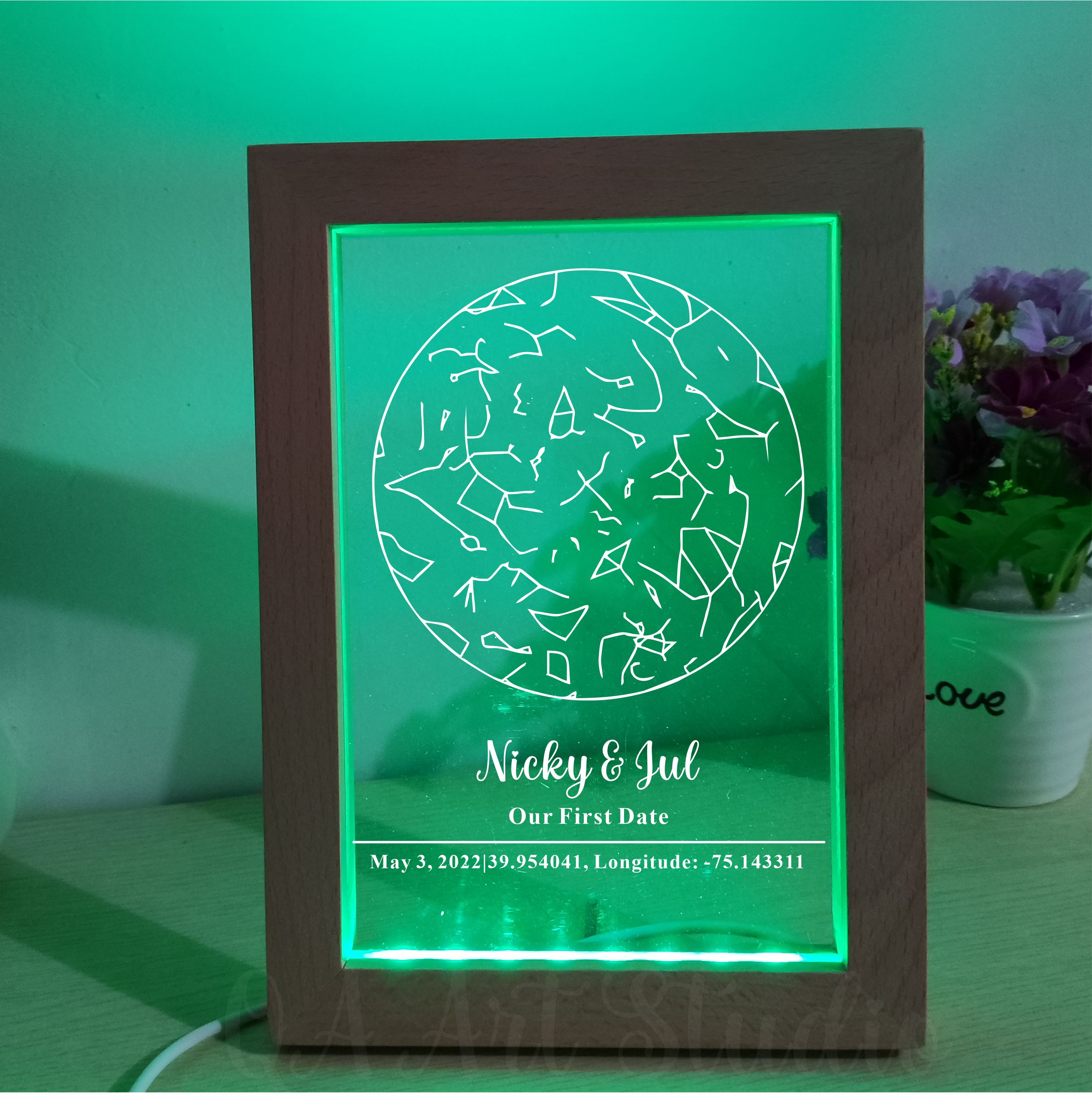 Personalized Wooden Acrylic Ni - Custom Star Map ulasan dan harga
