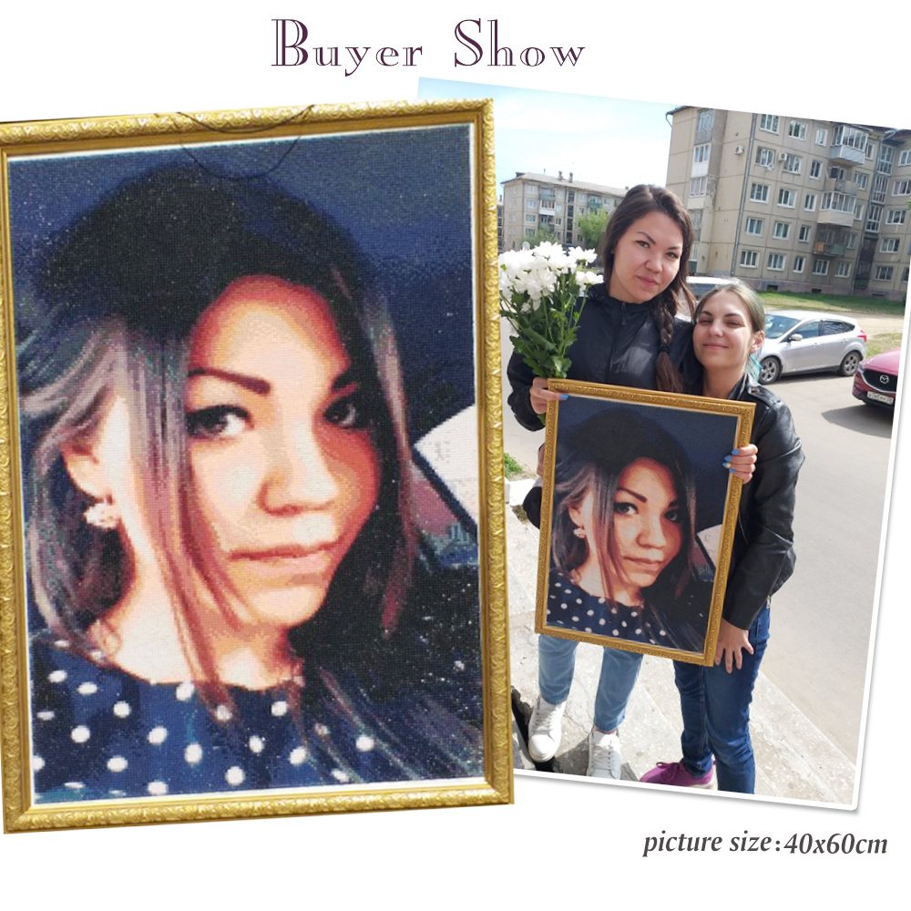 HUACAN 5d Diy Diamond Mosaic C - Photo Mosaic Print ulasan dan harga