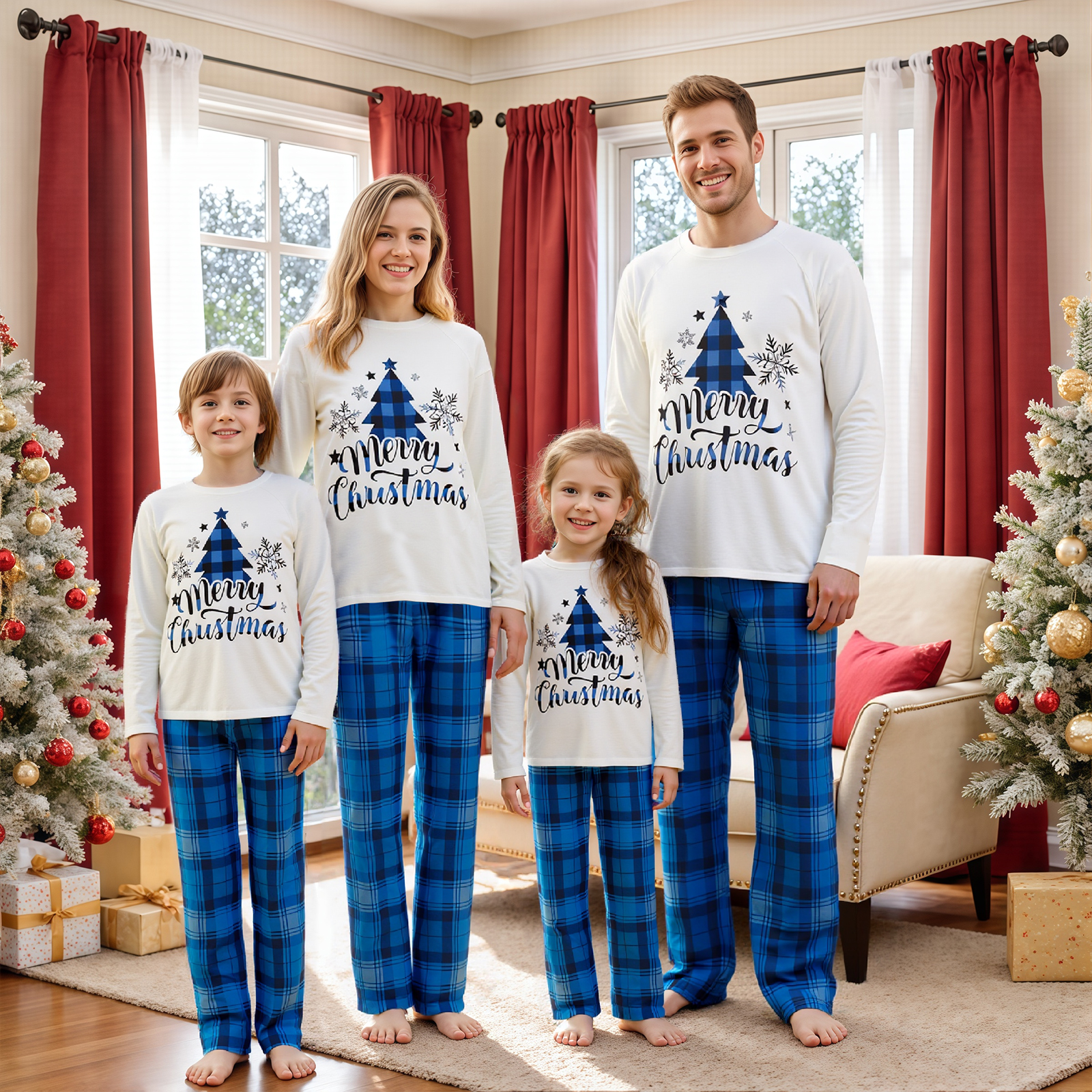 Family Matching Christmas Paja - Family Tree Print ulasan dan harga
