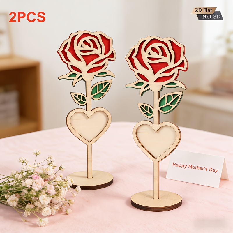 2pcs Handmade Engraved 2D Wood - Engraved Wood Frame ulasan dan harga