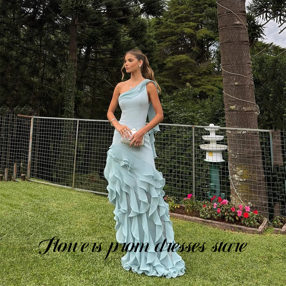 Flowers Sky Blue Party Dress L - Custom Night Sky ulasan dan harga